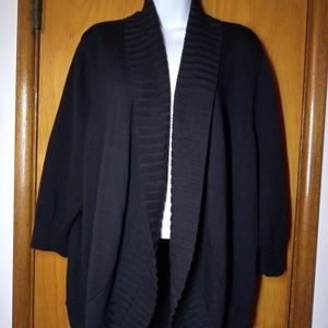 Sejour Womens Sweater Cardigan Sz 1X Black